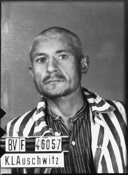 IDENTIFICATION INCERTAINE Auschwitz, le 8 juillet 1942. Musée d’État d’Auschwitz-Birkenau, Oswiecim, Pologne. Collection Mémoire Vive. Droits réservés.