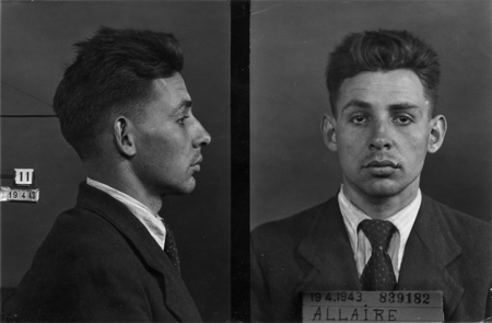 Paul Allaire, le fiancé d’Hélène. Photo anthropométrique prise le 19 avril 1943 par le service de l’identité judiciaire. © Archives de la Préfecture de Police (APP), Paris.