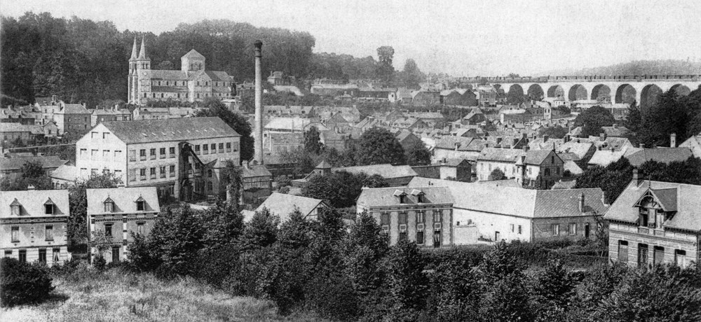 Barentin. Vue générale dans les années 1900. Carte postale, collection Mémoire Vive.