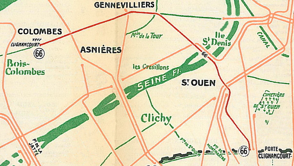 Le trajet du tramway 66.