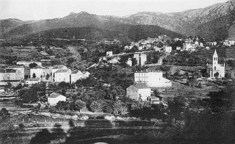 Petreto-Bicchisano au début du 20e siècle. Carte Postale. Collection Mémoire Vive.
