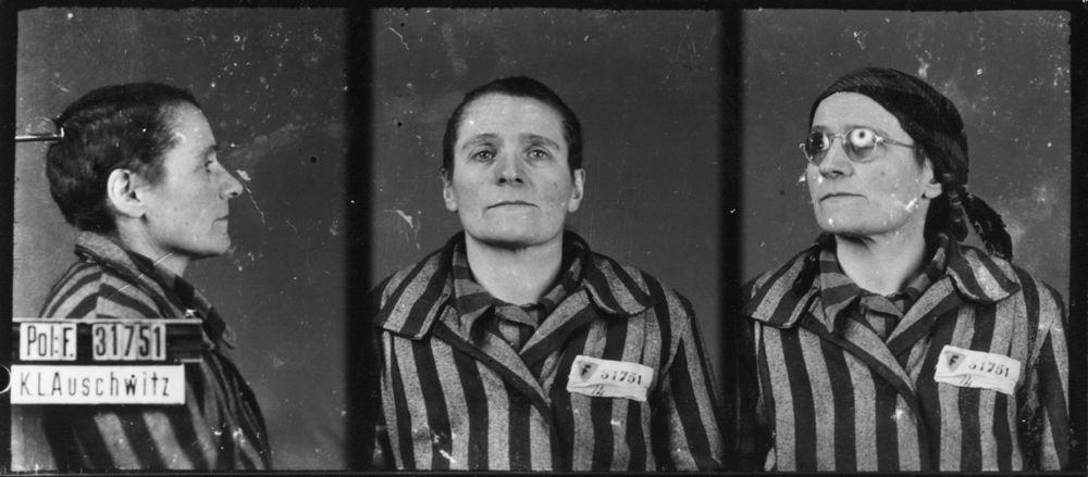 Photographiée à Auschwitz-I, le 3 février 1943. Musée d’État d’Auschwitz-Birkenau, Oświęcim, Pologne. Collection Mémoire Vive. Droits réservés.