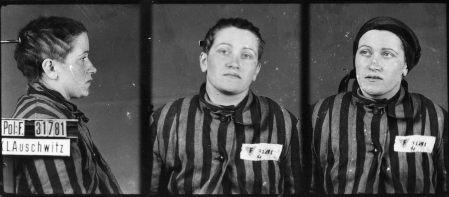 Photographiée à Auschwitz-I, le 3 février 1943. Musée d’État d’Auschwitz-Birkenau, Oświęcim, Pologne. Collection Mémoire Vive. Droits réservés.