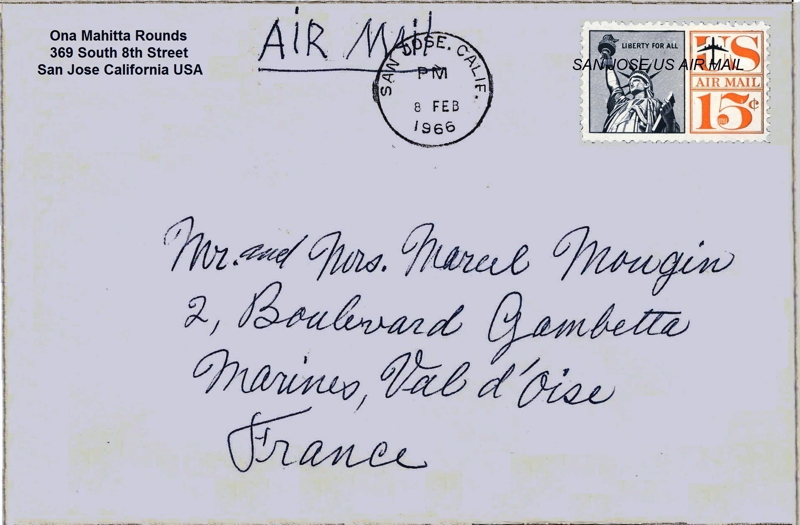 Lettre d’Ona pour son filleul Marcel, février 1966. © Collection Marcel Mougin, son petit-fils.