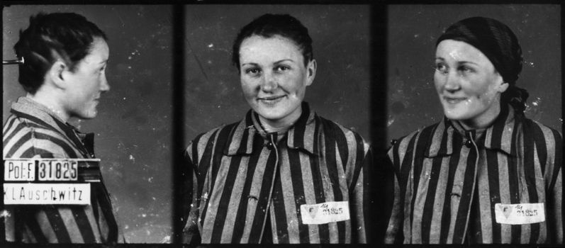 Photographiée à Auschwitz-I, le 3 février 1943. Musée d’État d’Auschwitz-Birkenau, Oświęcim, Pologne. Collection Mémoire Vive. Droits réservés.