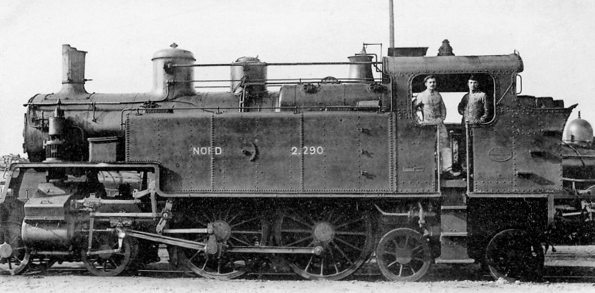 Une machine Nord, de type locomotive-tender de la série no 2231 à 2305. Carte postale, source Wikipedia.