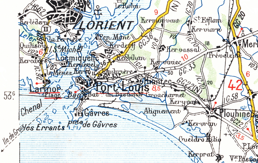 Carte Michelin n° 63, extrait. Collection Mémoire Vive.