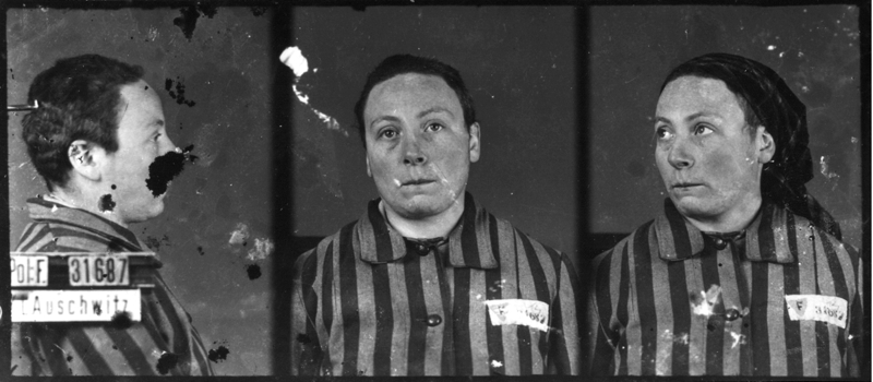 Photographiée à Auschwitz-I, le 3 février 1943. Musée d’État d’Auschwitz-Birkenau, Oswiecim, Pologne. Collection Mémoire Vive. Droits réservés.