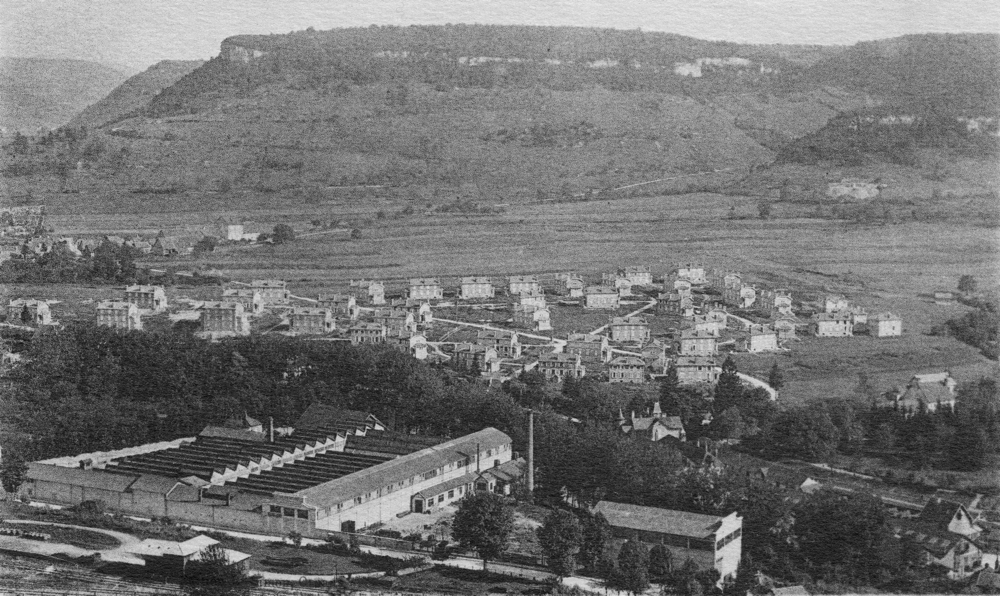 Ornans. Les cités-jardins et l’usine Oerlikon. Carte postale, collection Mémoire Vive.