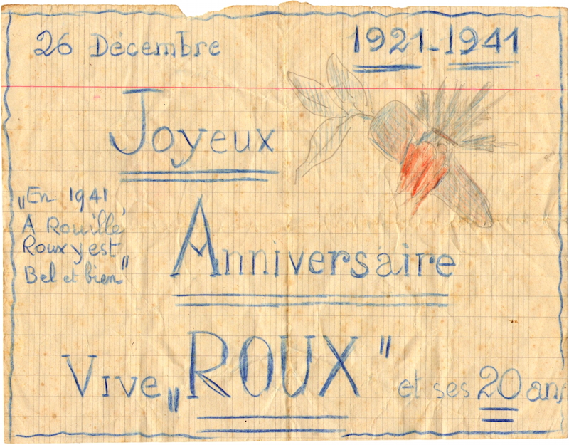« À Rouillé, Roux y est, bel et bien » © Collection de Pierrette Jean, sa nièce.