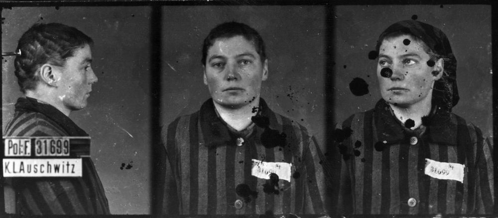 Photographiée à Auschwitz-I, le 3 février 1943. Musée d’État d’Auschwitz-Birkenau, Oświęcim, Pologne. Collection Mémoire Vive. Droits réservés.
