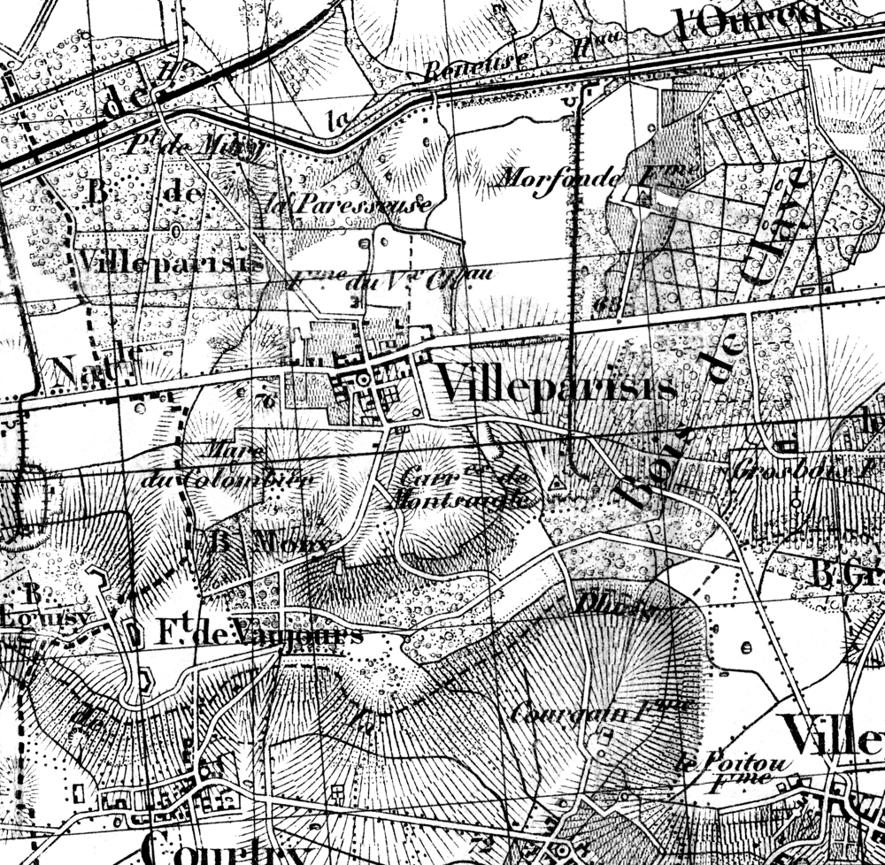 Carte militaire éditée en 1920 (reprise d’une édition antérieure), avant le développement des lotissements. Collection Mémoire Vive.